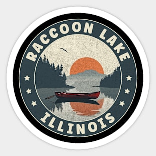 Raccoon Lake Illinois Sunset Sticker